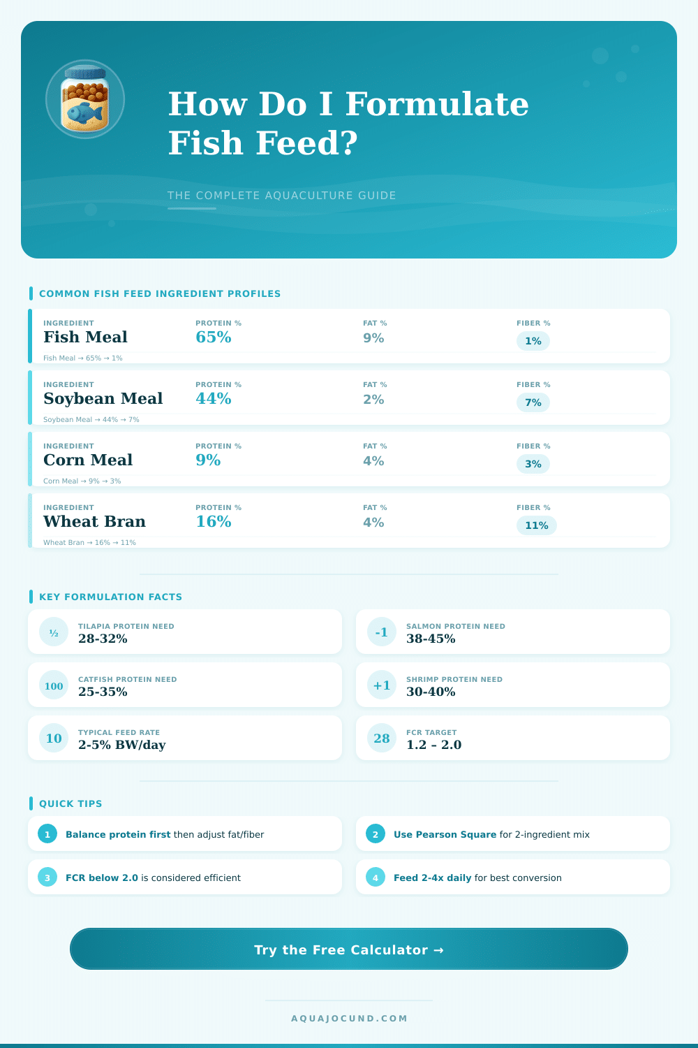 Fish Feed Formulation Calculator – Balance Nutrition Right