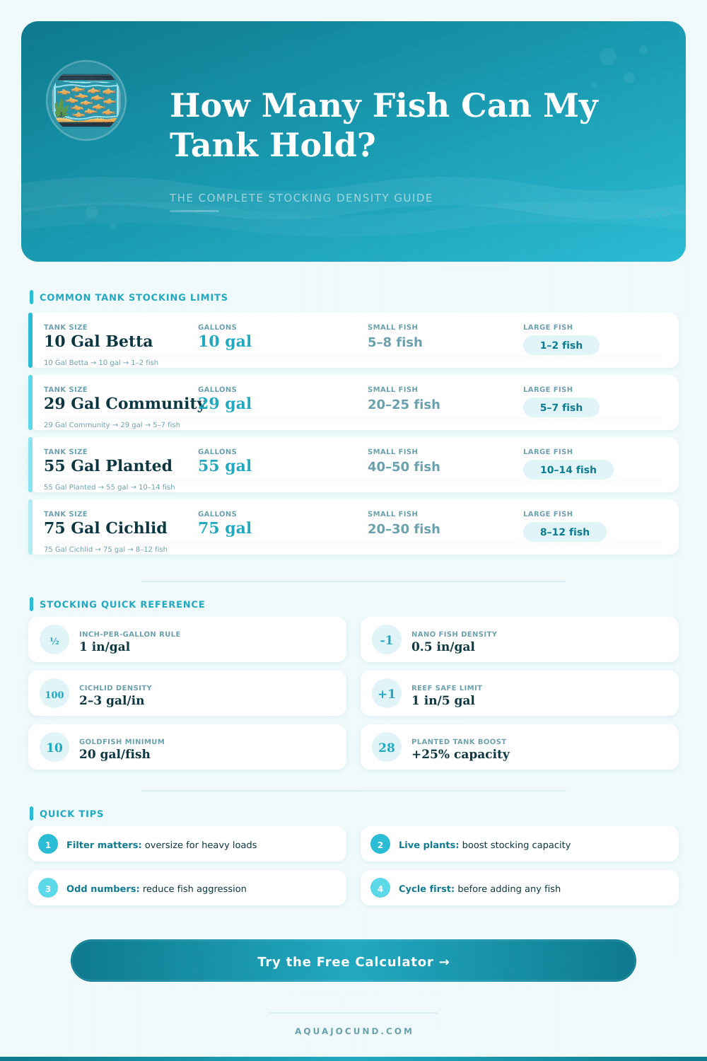 Fish Stocking Density Calculator – How Many Fish Can I Keep?