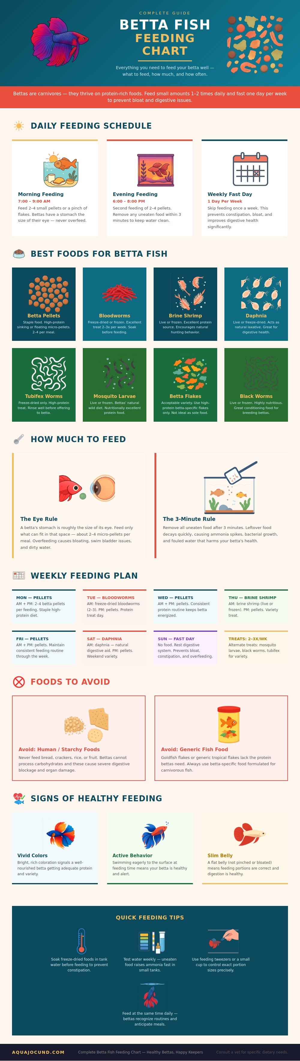 Betta Fish Feeding Chart