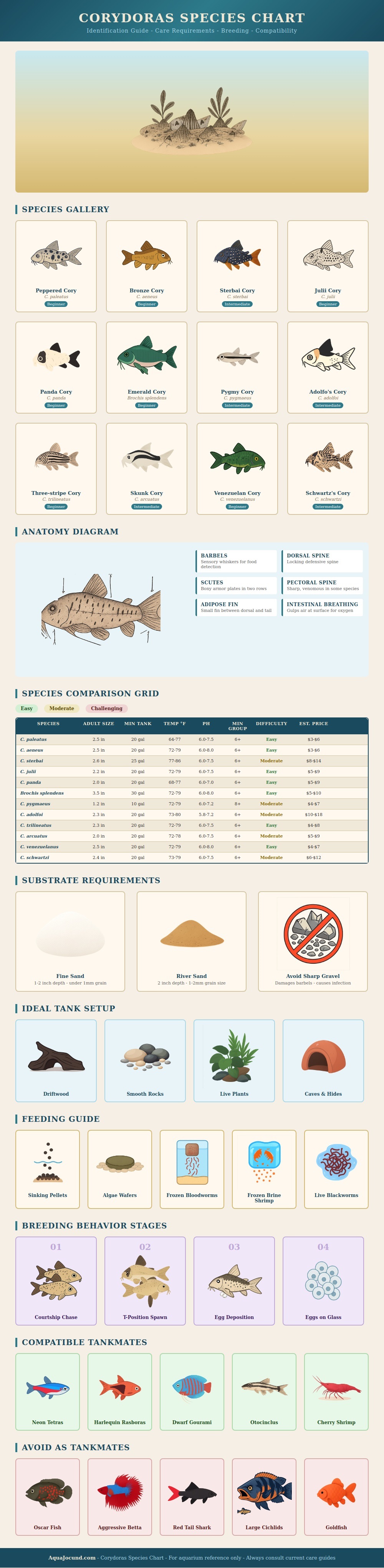 Corydoras Species Chart