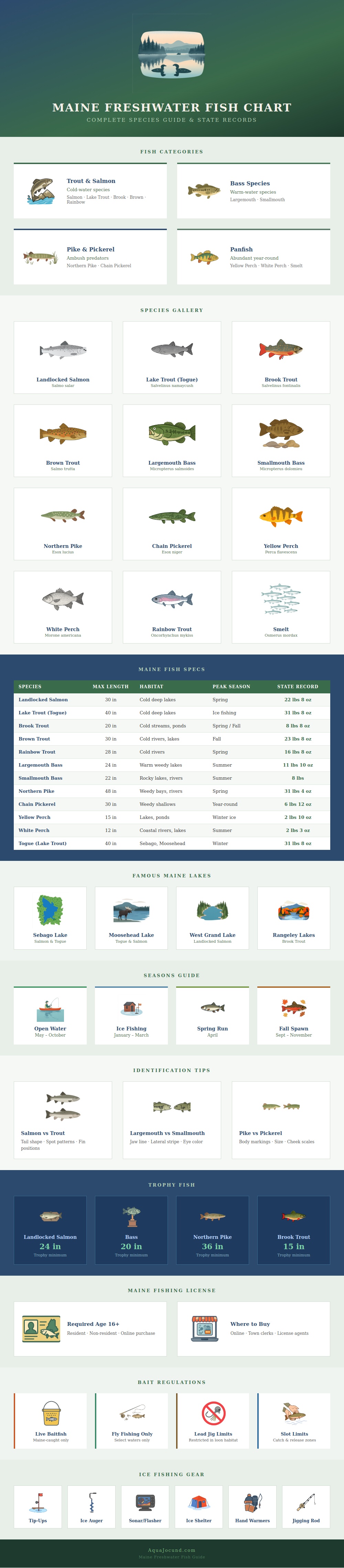 Maine Freshwater Fish Chart