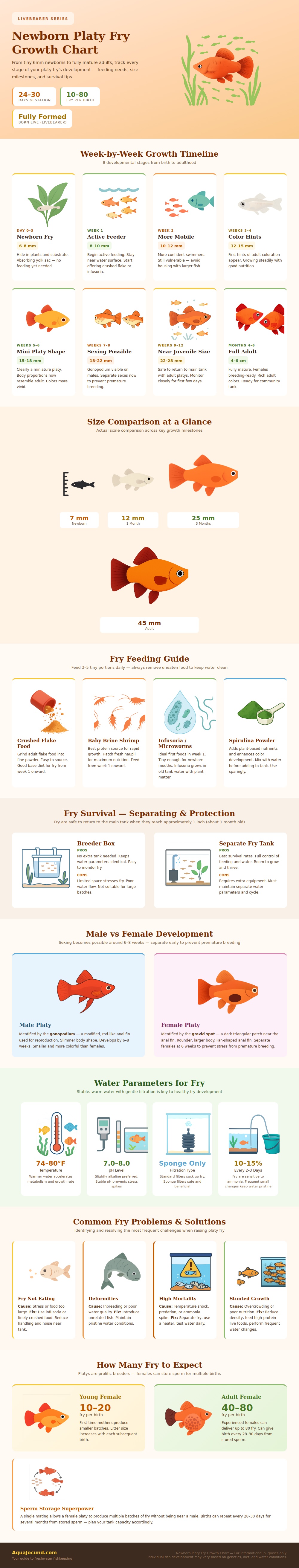 Newborn Platy Fry Growth Chart