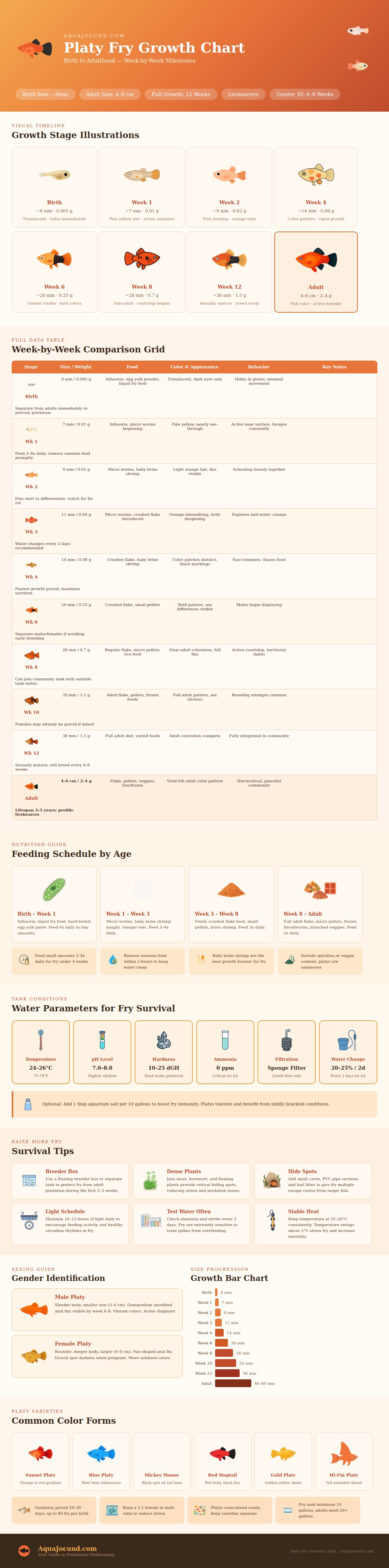 Platy Fry Growth Chart