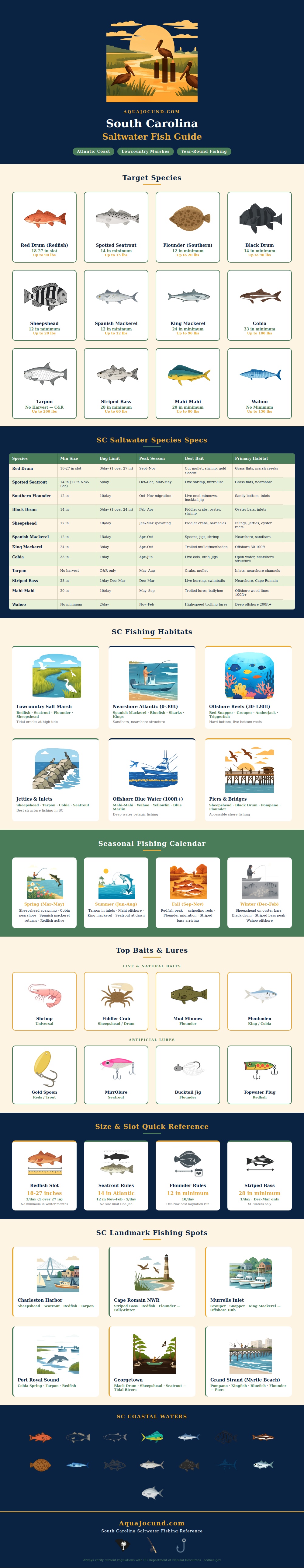 South Carolina Saltwater Fish Chart