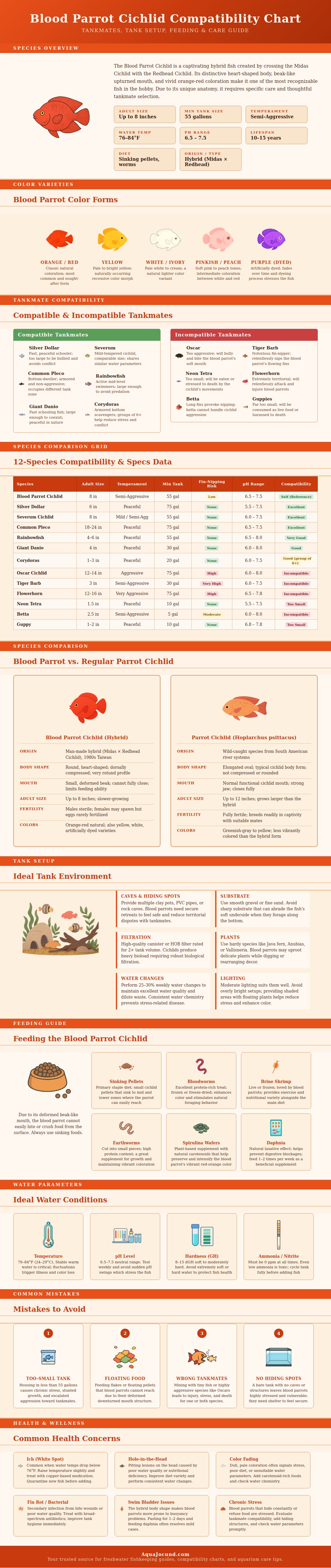 Blood Parrot Cichlid Compatibility Chart
