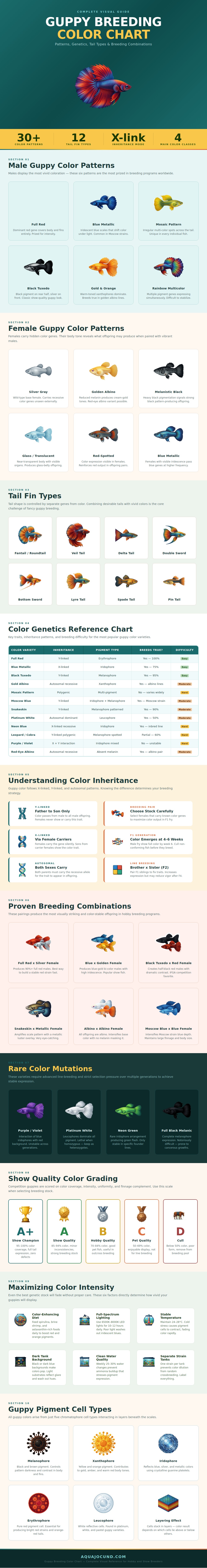 Guppy Breeding Color Chart