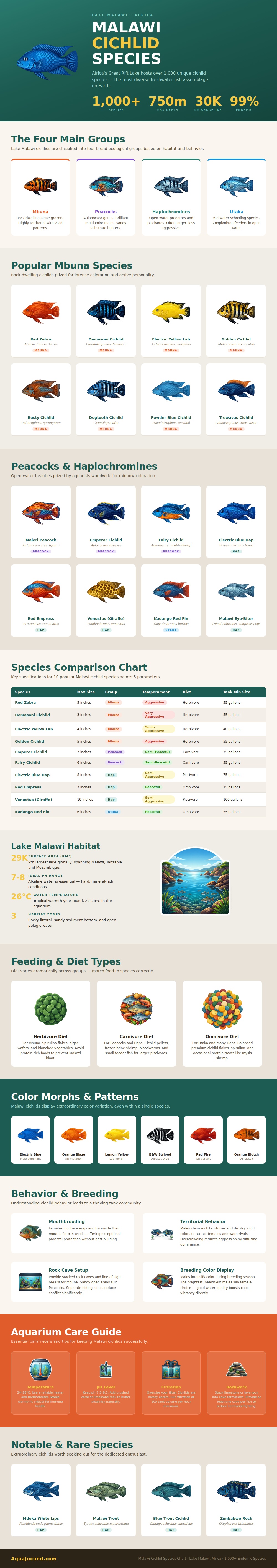 Malawi Cichlid Species Chart