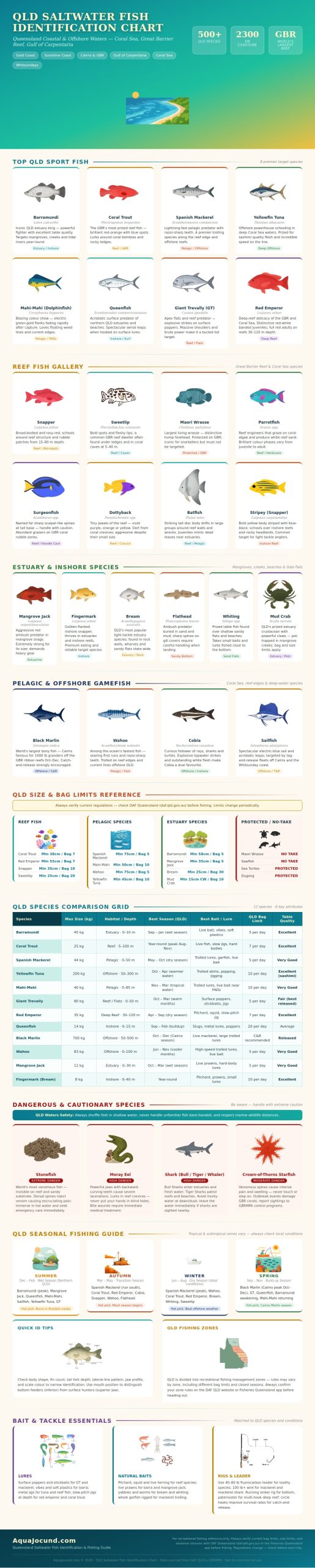 Qld Saltwater Fish Identification Chart - Aqua Jocund