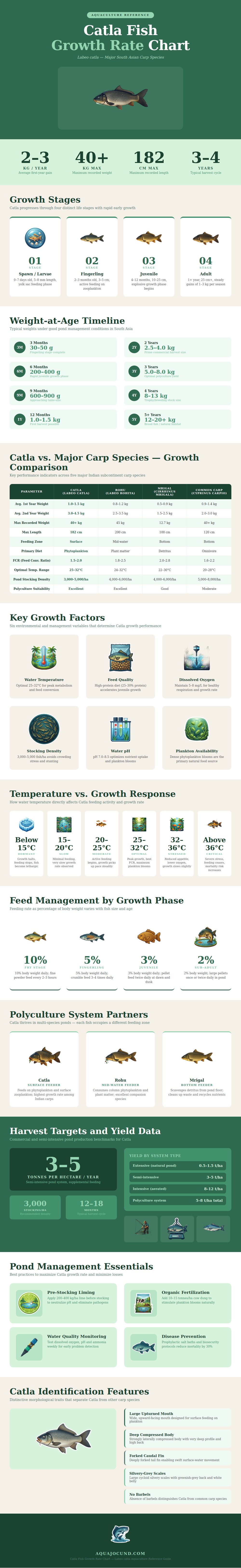 Catla Fish Growth Rate Chart