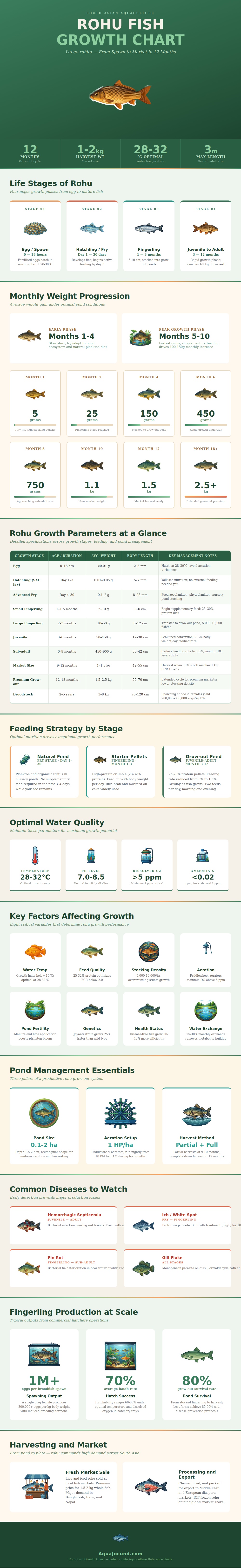 Rohu Fish Growth Chart
