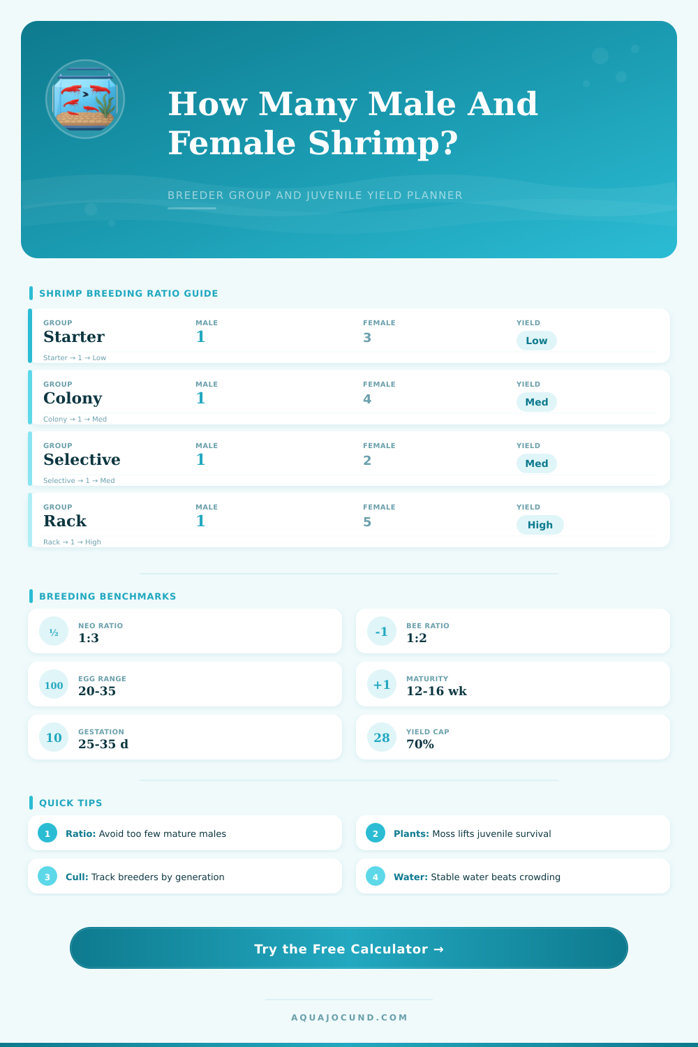Shrimp Breeding Ratio Calculator