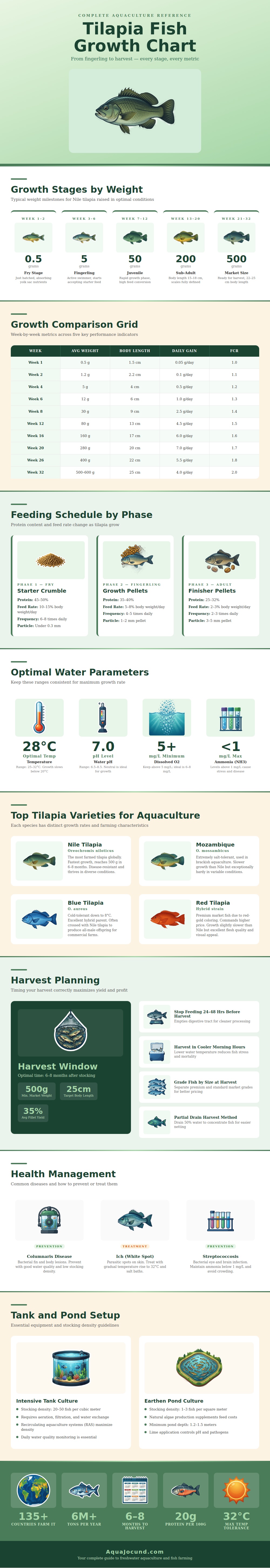 Tilapia Fish Growth Chart