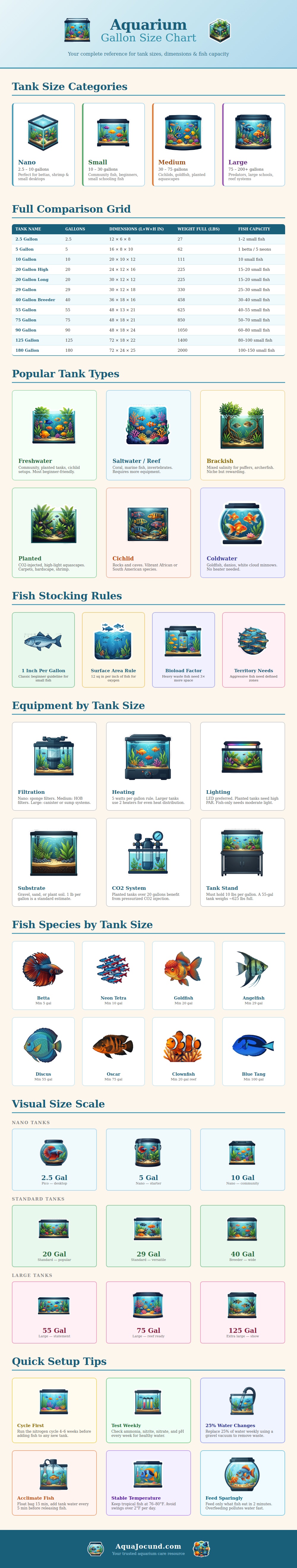 Aquarium Gallon Size Chart