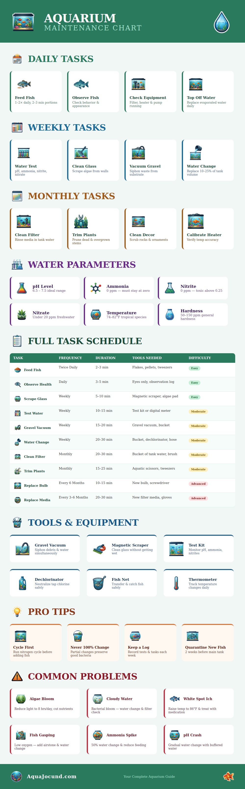 Aquarium Maintenance Chart
