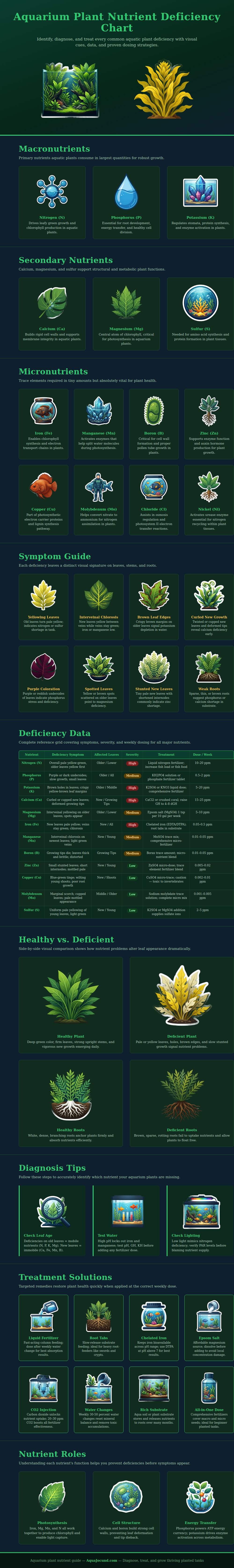 Aquarium Plant Nutrient Deficiency Chart
