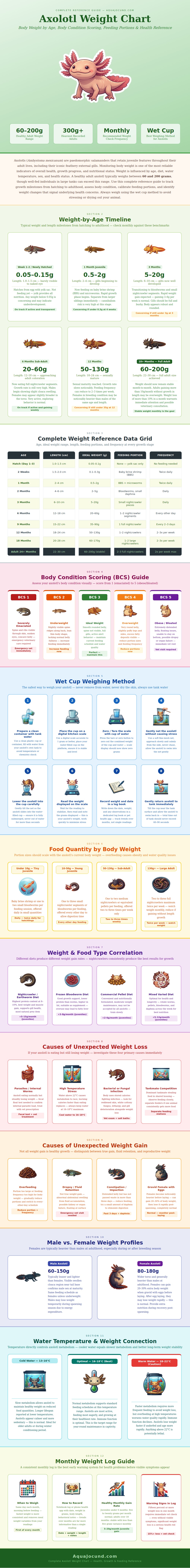 Axolotl Weight Chart