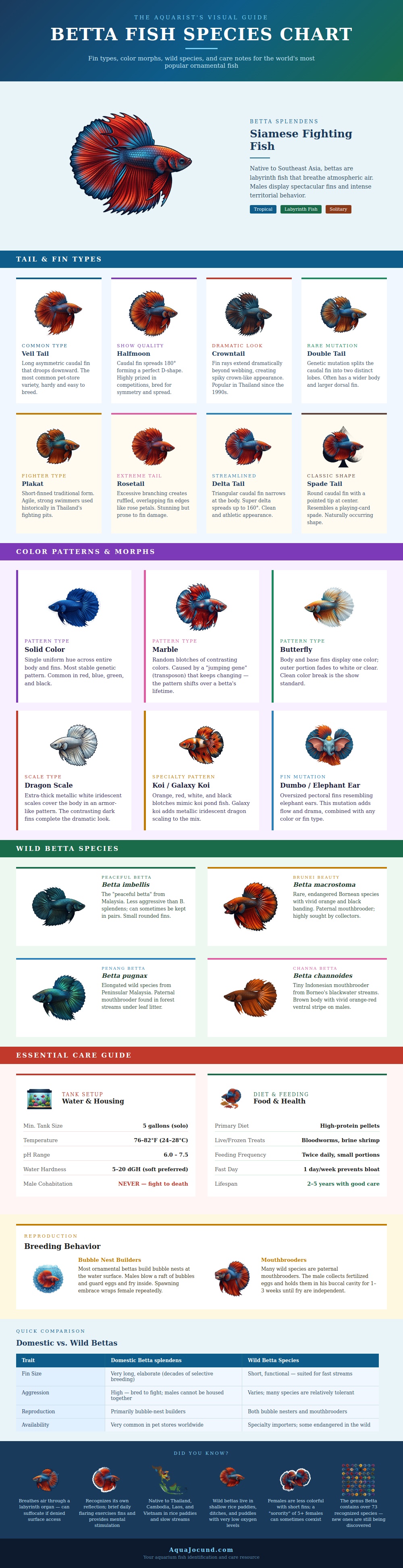 Betta Fish Species Chart