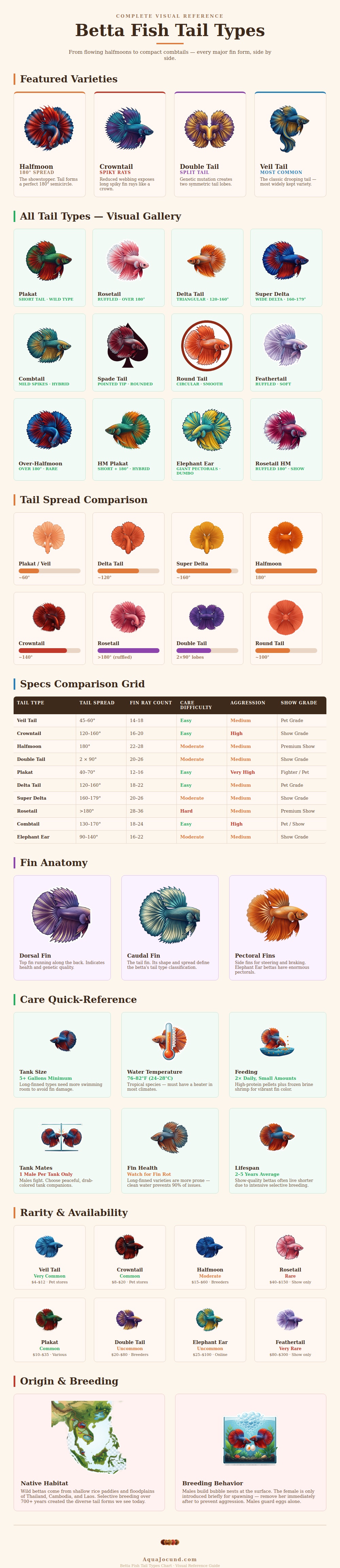 Betta Fish Tail Types Chart