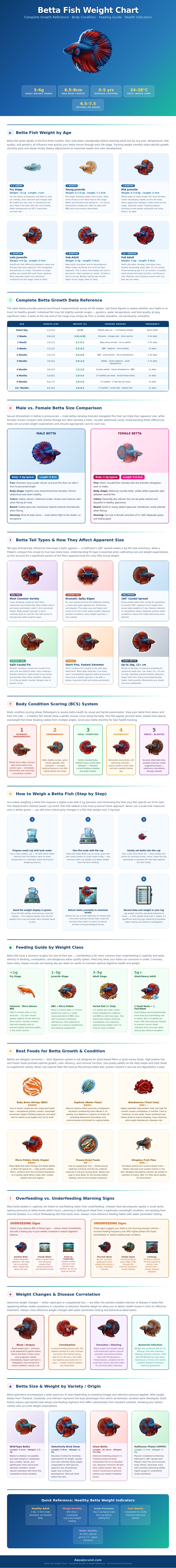 Betta Fish Weight Chart
