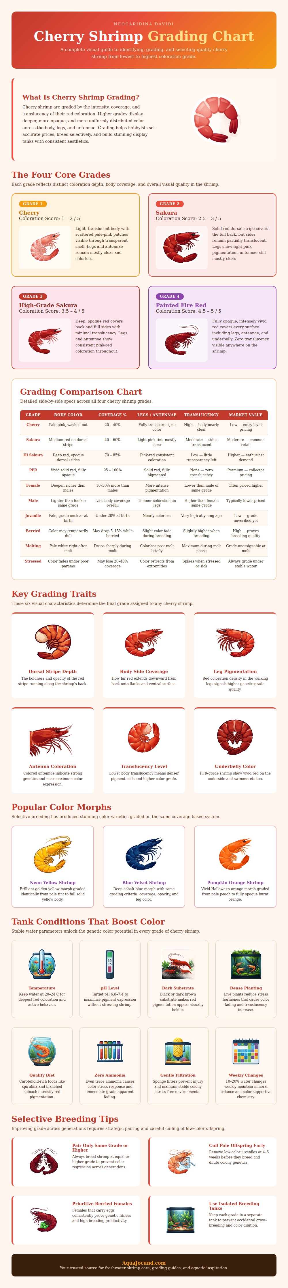 Cherry Shrimp Grading Chart
