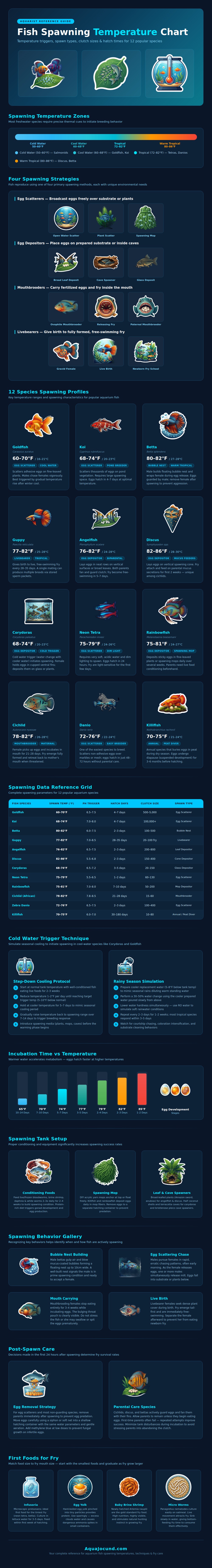 Fish Spawning Temperature Chart