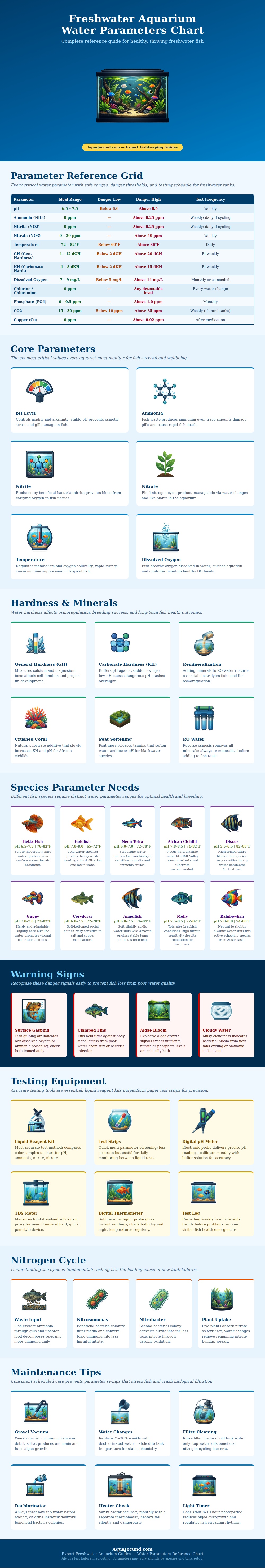 Freshwater Aquarium Water Parameters Chart