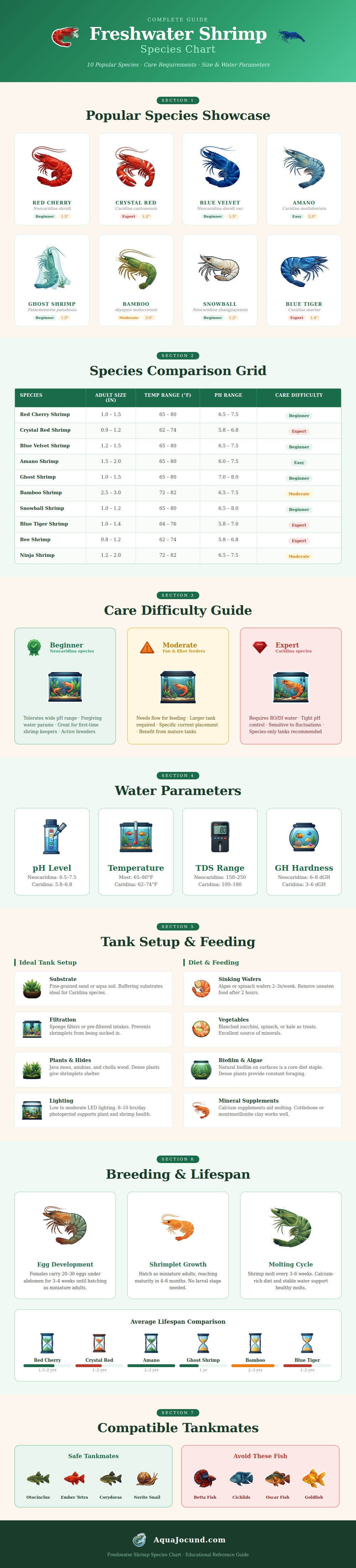 Freshwater Shrimp Species Chart