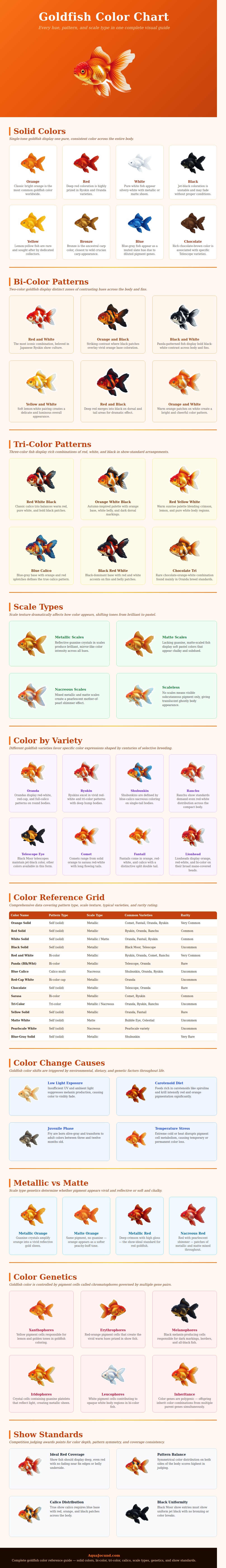 Goldfish Color Chart