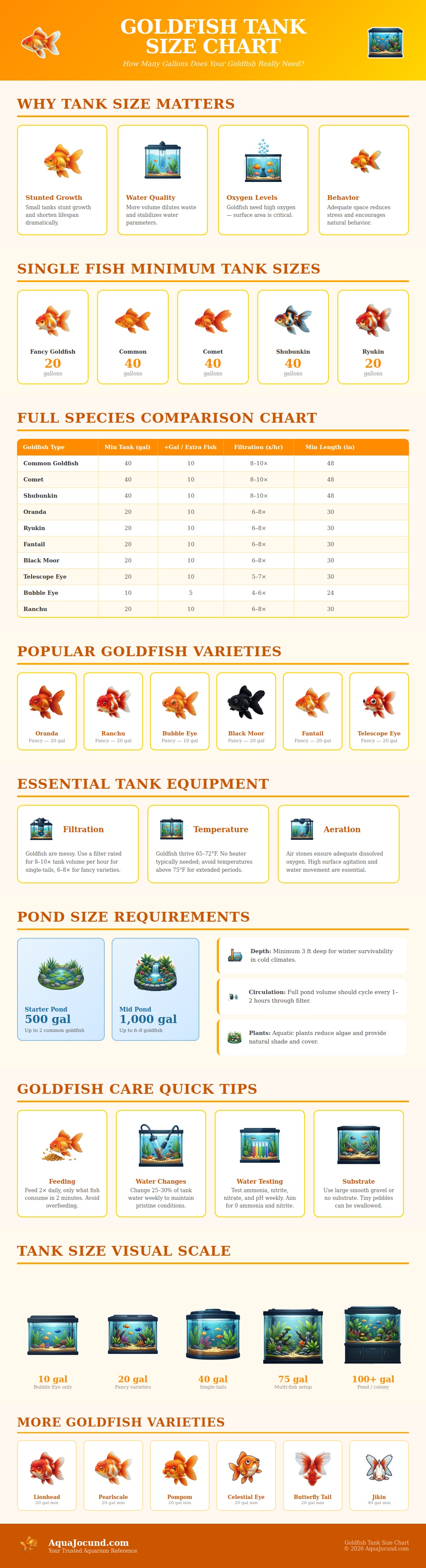 Goldfish Tank Size Chart