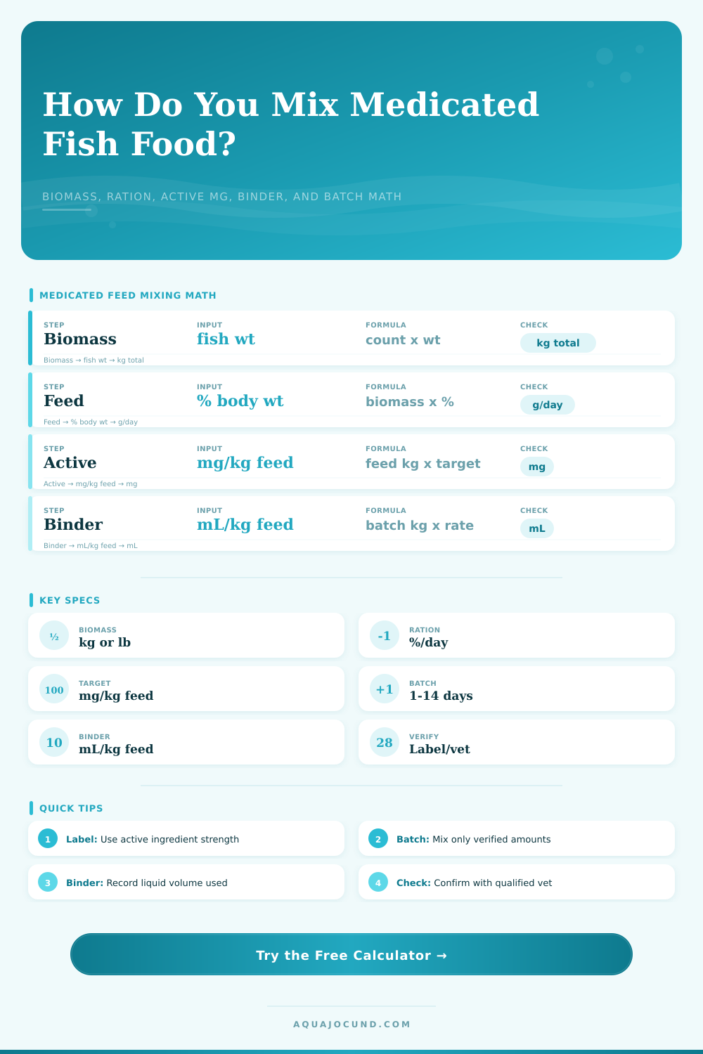 Medicated Food Mixing Calculator