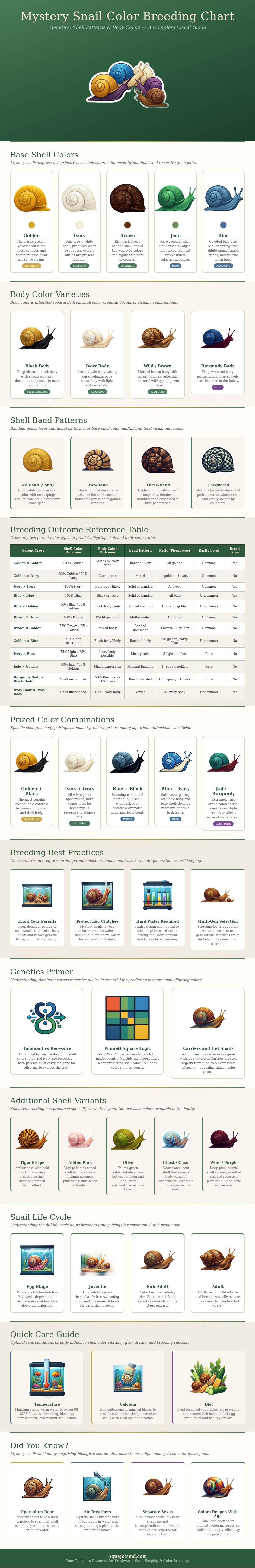 Mystery Snail Color Breeding Chart