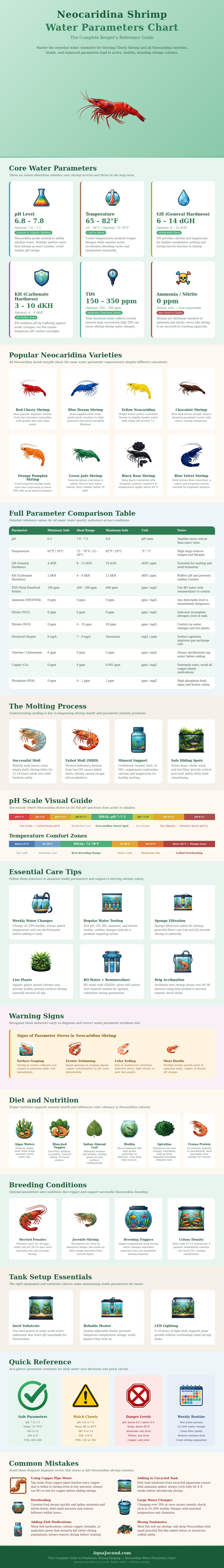 Neocaridina Shrimp Water Parameters Chart