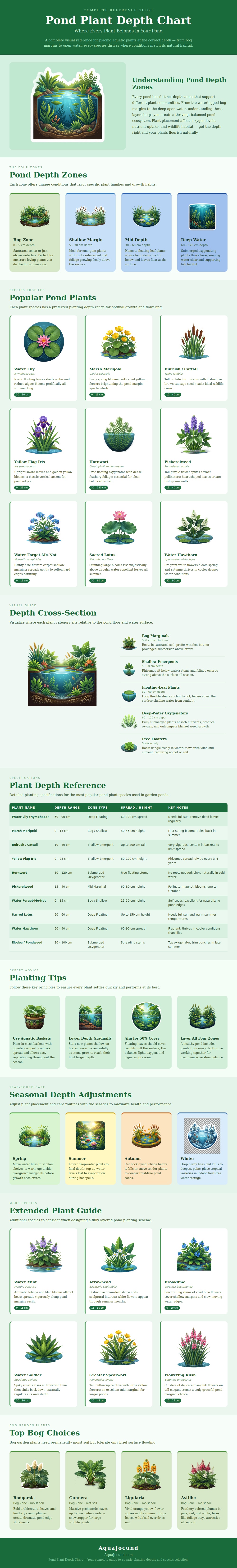 Pond Plant Depth Chart