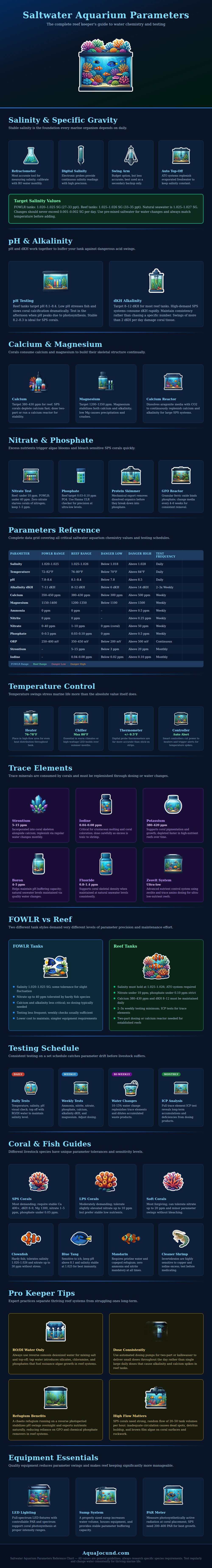 Saltwater Aquarium Parameters Chart