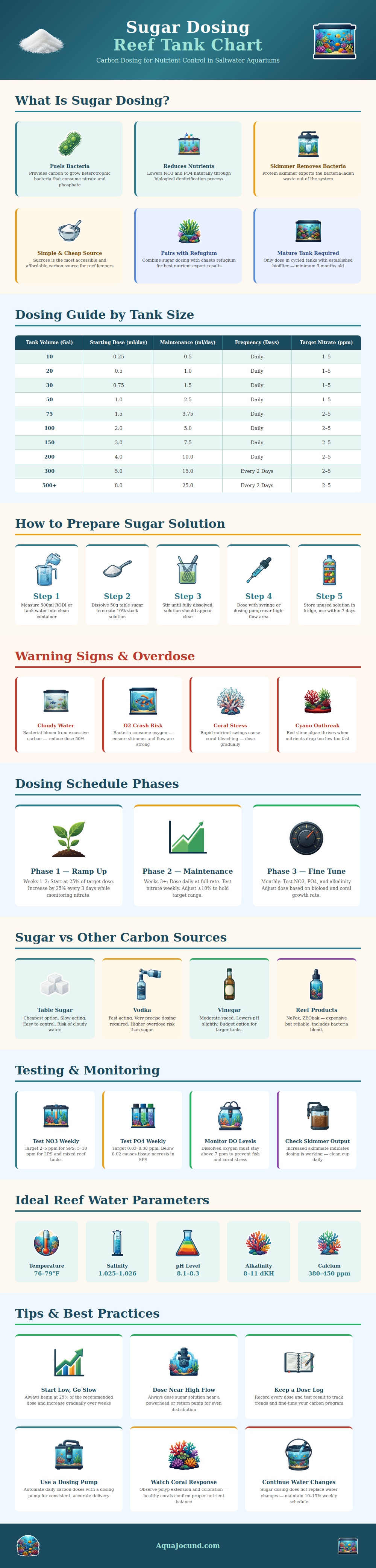 Sugar Dosing Reef Tank Chart